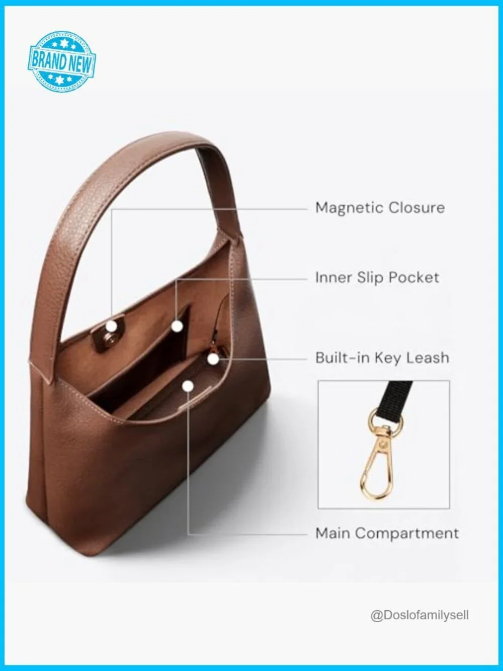 Small Slouchy Hobo Purse Vegan Leather Shoulder Bag Trendy Everyday Tote